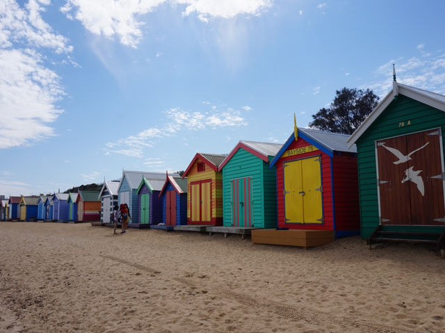 Colourful bathing boxes in Australia