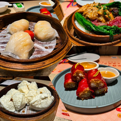 A vibrant scene of traditional Guangzhou teahouses