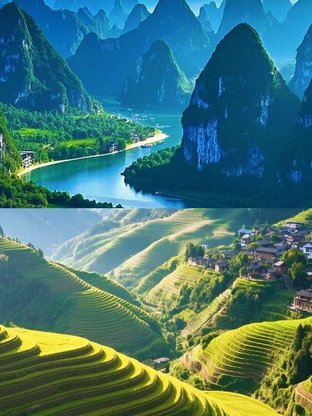 水墨潑灑嘅青巒，竹筏劃過嘅碧波，舌尖纏繞嘅鮮香——呢度就係桂林！