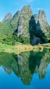 賀州百里水墨畫廊｜峰林村落炊煙稻田牛群