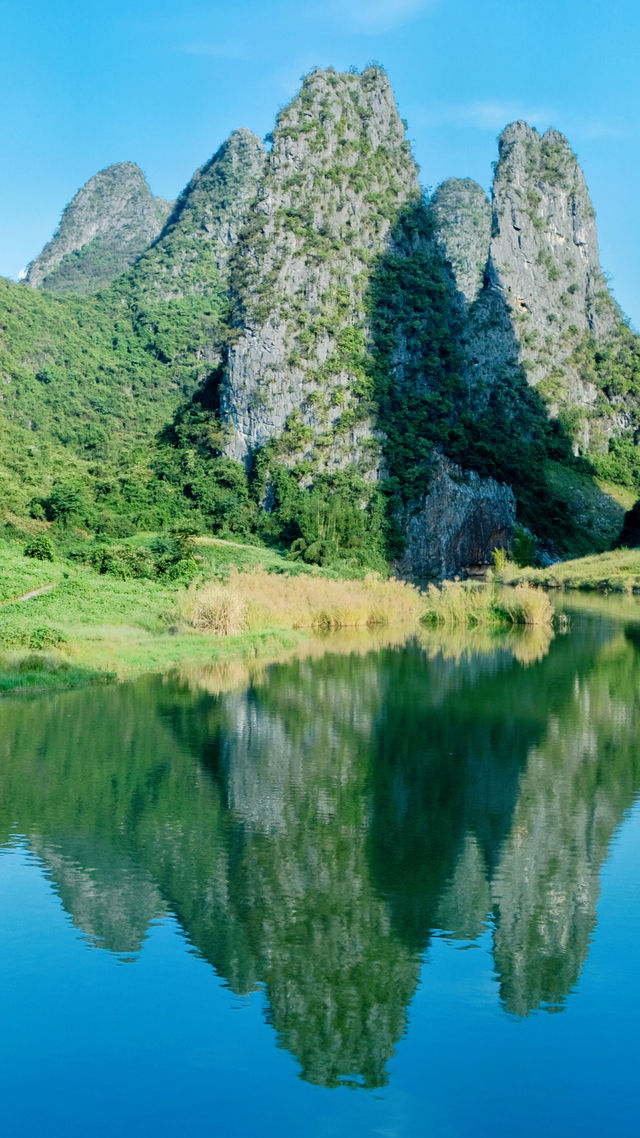 賀州百里水墨畫廊｜峰林村落炊煙稻田牛群
