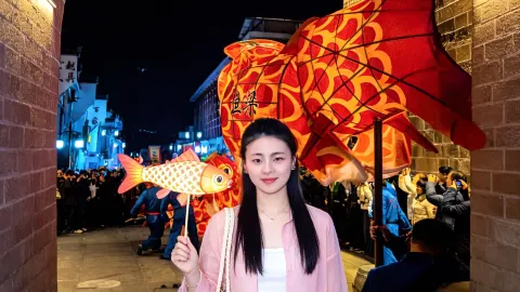 หมู่บ้านโบราณจ้านฉี ในเมืองหุยโจว: โคมไฟรูปปลาอายุ 800 ปี "ว่าย" สู่แสงไฟ! — traveler post in เหอปี