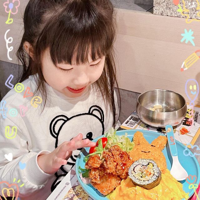 超可愛兒童餐👧🏻👦🏻炑八韓烤親子餐廳