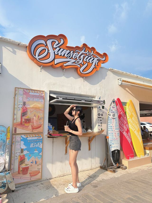 汕尾紅海灣sunset落日沖浪店必去☕️📷太美啦