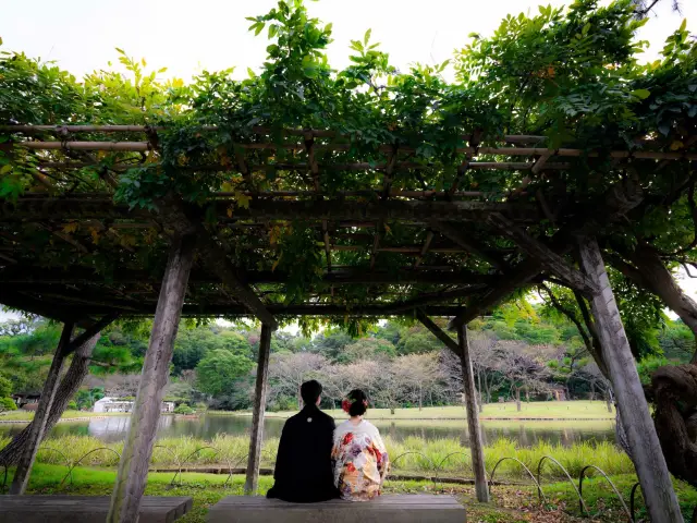 三渓園で和装前撮り👘