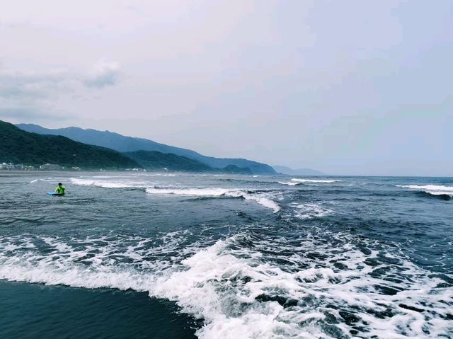 海邊玩水後泡湯，安逸啊！