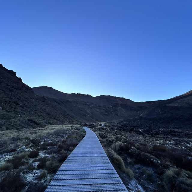 Tongariro alpine crossing amidst volcanoes - New Zealand