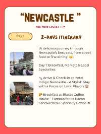 Newcastle itinerary for Food Lovers 🍽️🍷