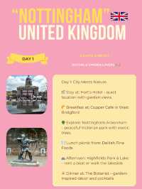 Nottingham itinerary 🩷