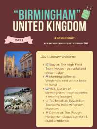 Birmingham 3-days itinerary 🫧
