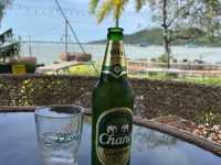Cafe with scenic lake view 