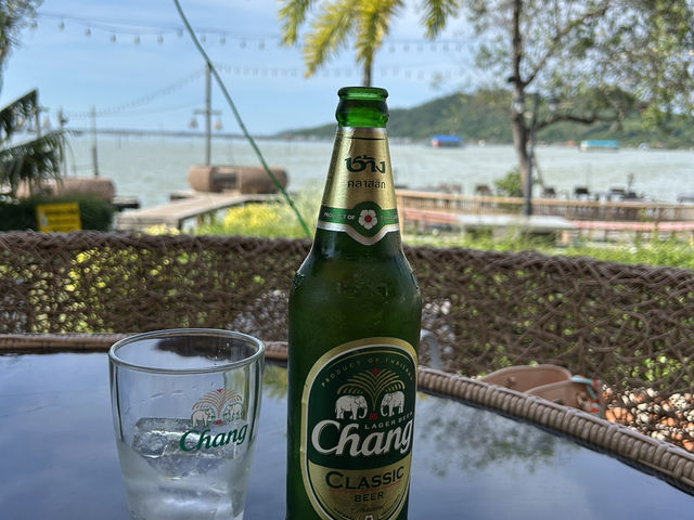 Cafe with scenic lake view 