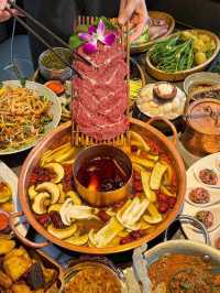 wild mushroom hotpot by Cuihu Lake!