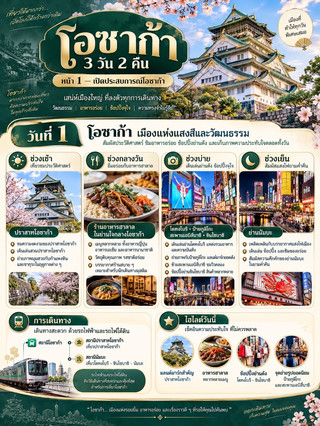 🇯🇵✨ 大阪3日間2泊 — 観光、美味しい食事、ショッピングを満喫しよう！