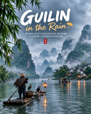 GUILIN IN THE RAIN ☔ — WHERE MISTY MOUNTAINS BECOME A LIVING CHINESE PAINTING 🌧️