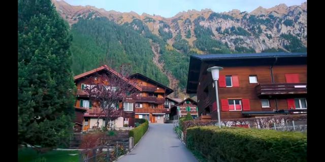Swiss town of Wengen scenery