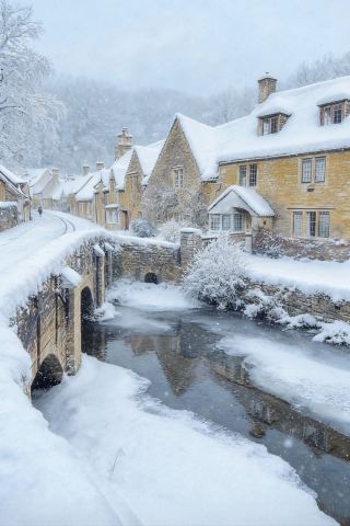 หิมะตกที่ปราสาทคอมบ์ ราวกับได้พบเจอกับเทพนิยายฤดูหนาวของอังกฤษ