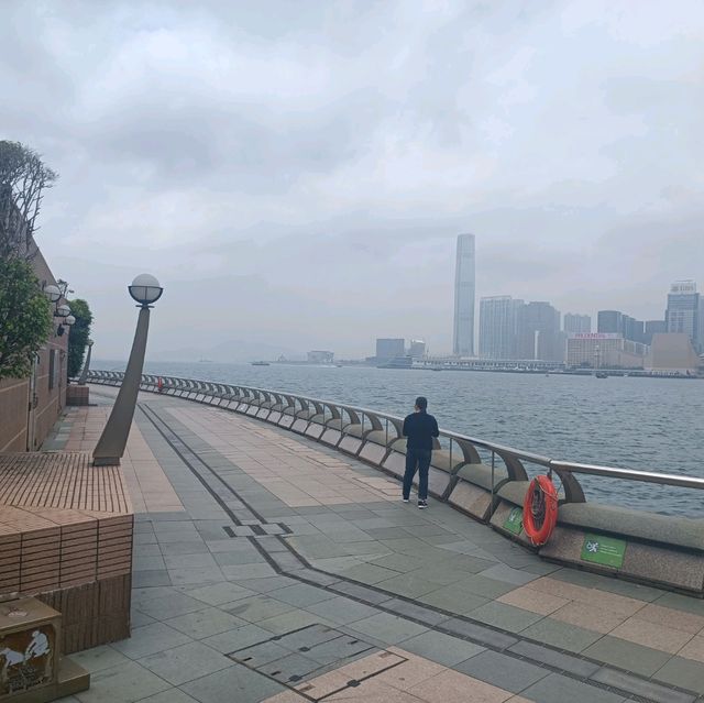 Victoria Harbour in a cloudy day 