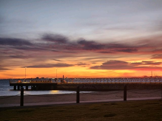 Sunset at St. kilda beach