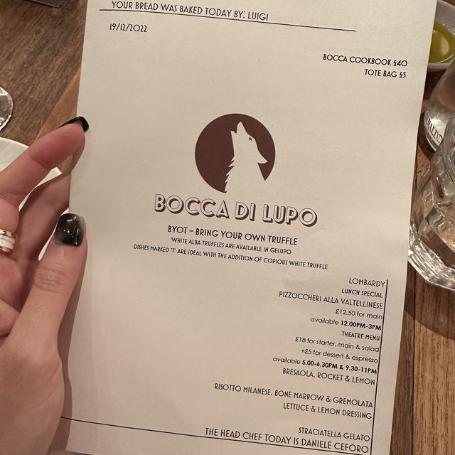 Bocca Di Lupo - Italian food worth the money