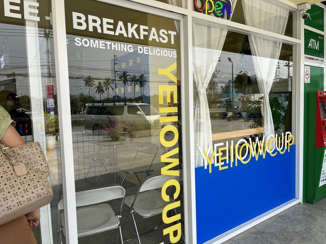 Yellow cup coffee