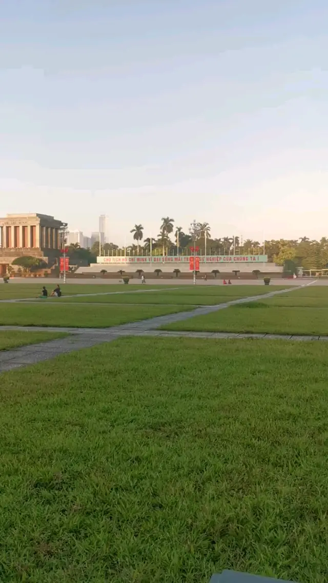 Amazing park with big Mausoleum 