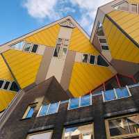 荷蘭🇳🇱鹿特丹 Rotterdam ⬜️🟨可愛立體方塊屋Cube Houses Kijk-Kubus