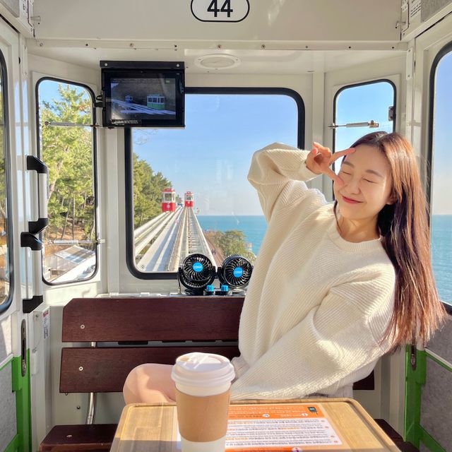 미포정거장 출발 부산 스카이캡슐📸