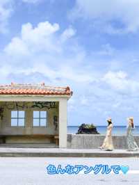  【沖縄 大宜味村】海の見えるバス停️🩵辺土名高校前バス停🌴絶景ポイント