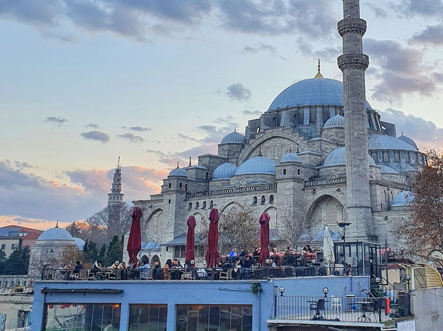 🇹🇷이스탄불 시내와 모스크 뷰 좋은 테라스 카페 미마르 시난 