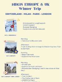 14D13N Europe & London Adventure 🇨🇭🇮🇹🇫🇷🇬🇧