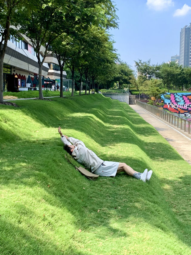 誰教上海這麼設計草坪的啊…也太躺平啦