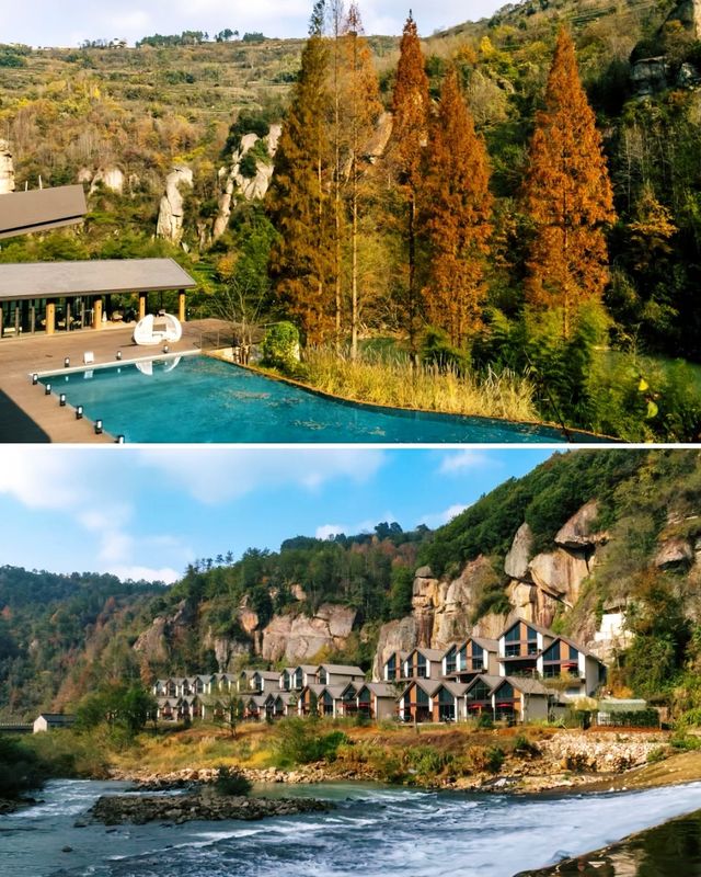 新昌·安嵐住進山川幽谷之間的庭院別墅酒店。