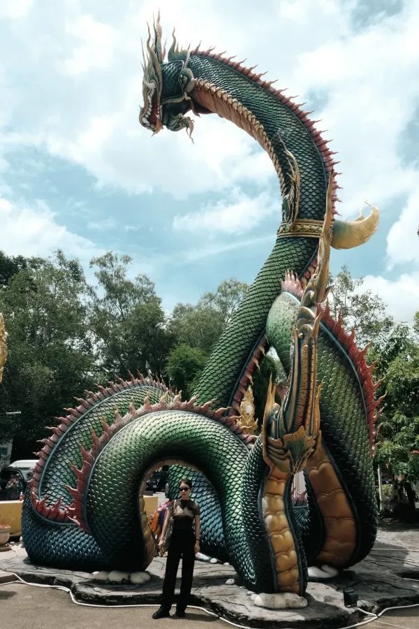 泰國最美寺廟之一🐉罕見的雌雄娜迦