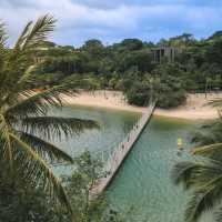 Enjoying a quiet beach atmosphere on Sentosa 