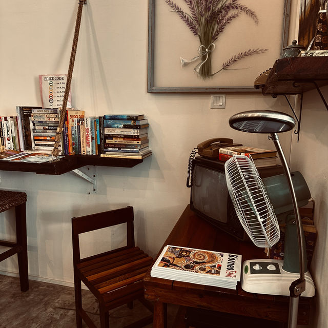 Cafe decorated with antique furniture 