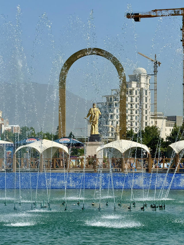 Spring Blooms at Flag Pole Park in Dushanbe