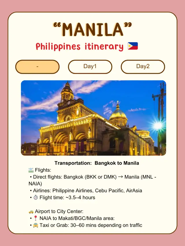 Manila easy travel plans! 🇵🇭