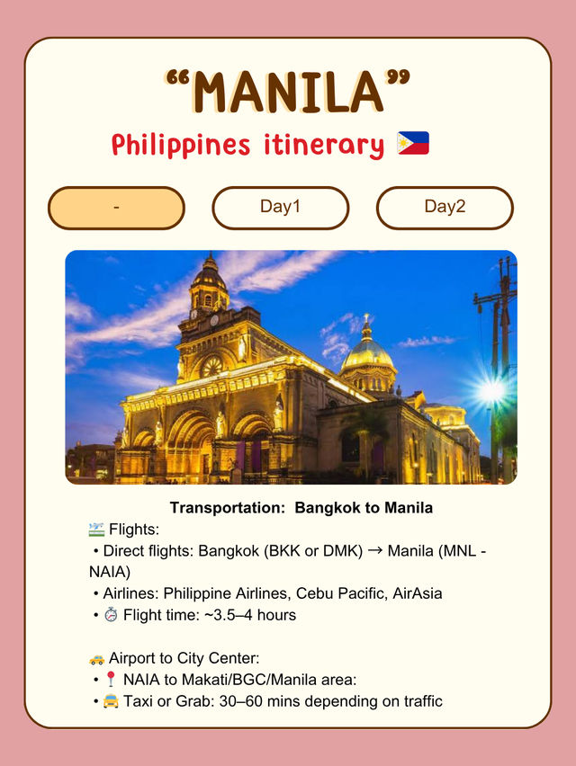 Manila easy travel plans! 🇵🇭 Manila easy travel plans! 🇵🇭