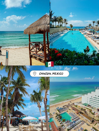 The world's most envied Caribbean beach, "Cancun" 🇲🇽🏝️