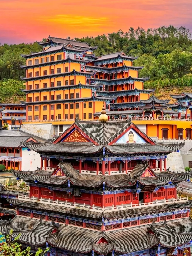 Ancient Sacred Temple Nestled in the Mountains Near Guangzhou