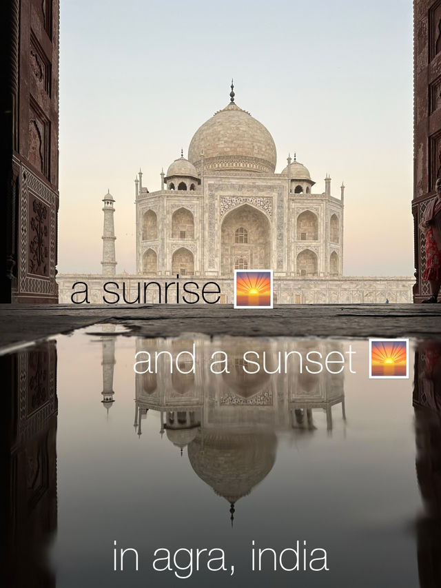 a sunrise and a sunset in agra ✨