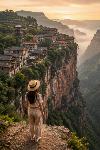 😳想像住在300公尺高的懸崖邊🏔️歡迎來到郭亮