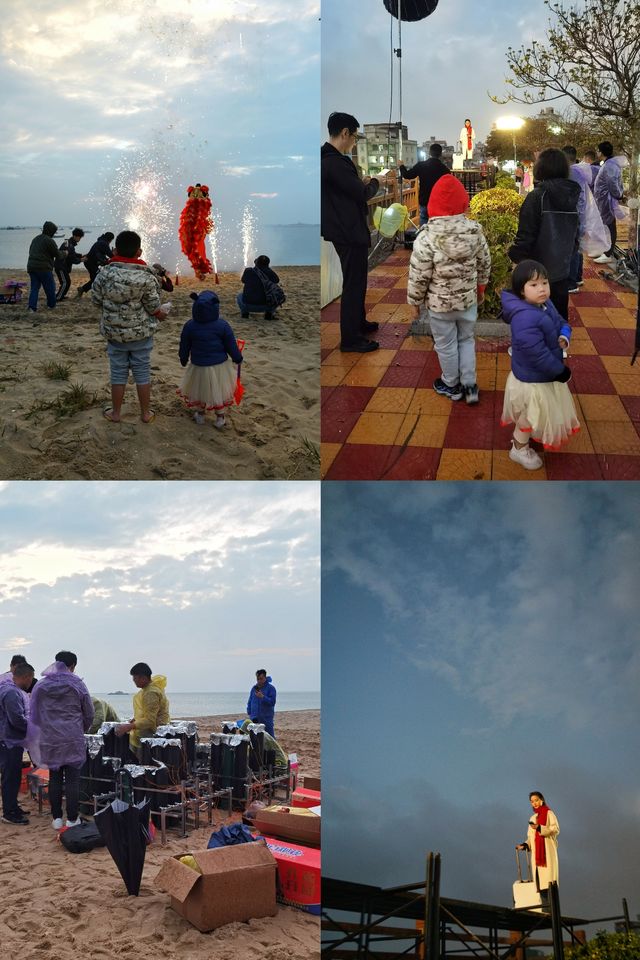 泉州塘東村|帶娃在雨天的縫隙捕捉海上落日和煙花