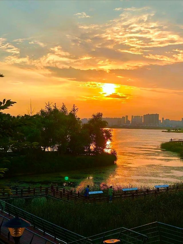 長沙小洱海落日攻略
