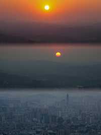 郴州市區免費觀景台冬季落日美到詞窮