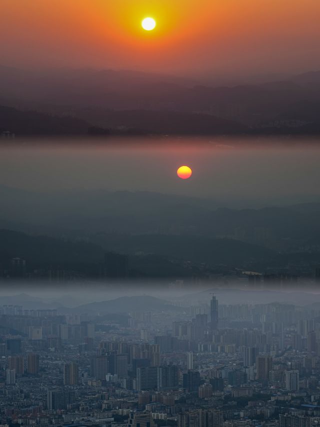 郴州市區免費觀景台冬季落日美到詞窮 郴州市區免費觀景台冬季落日美到詞窮