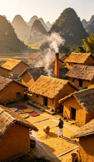 Beside the fire pit, in white-trousered Yao clothing, lies a human warmth hotter than silver ornaments.