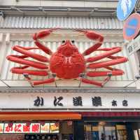 大阪観光スポット！道頓堀のえびす橋から続く道には派手なおもしろ看板が！めっちゃ元気でます