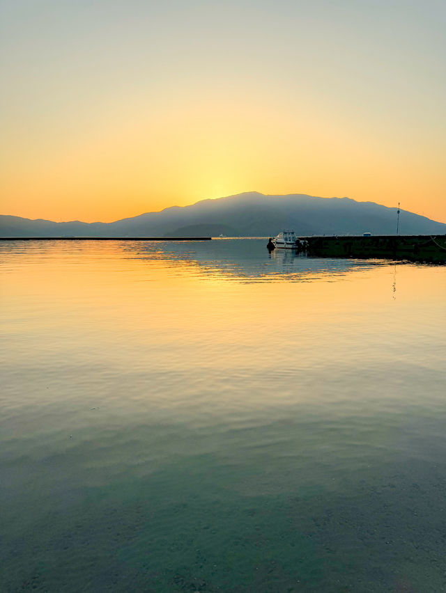 【福井】赤崎海水浴場の隣の船着場で静かなサンセットタイム🌞